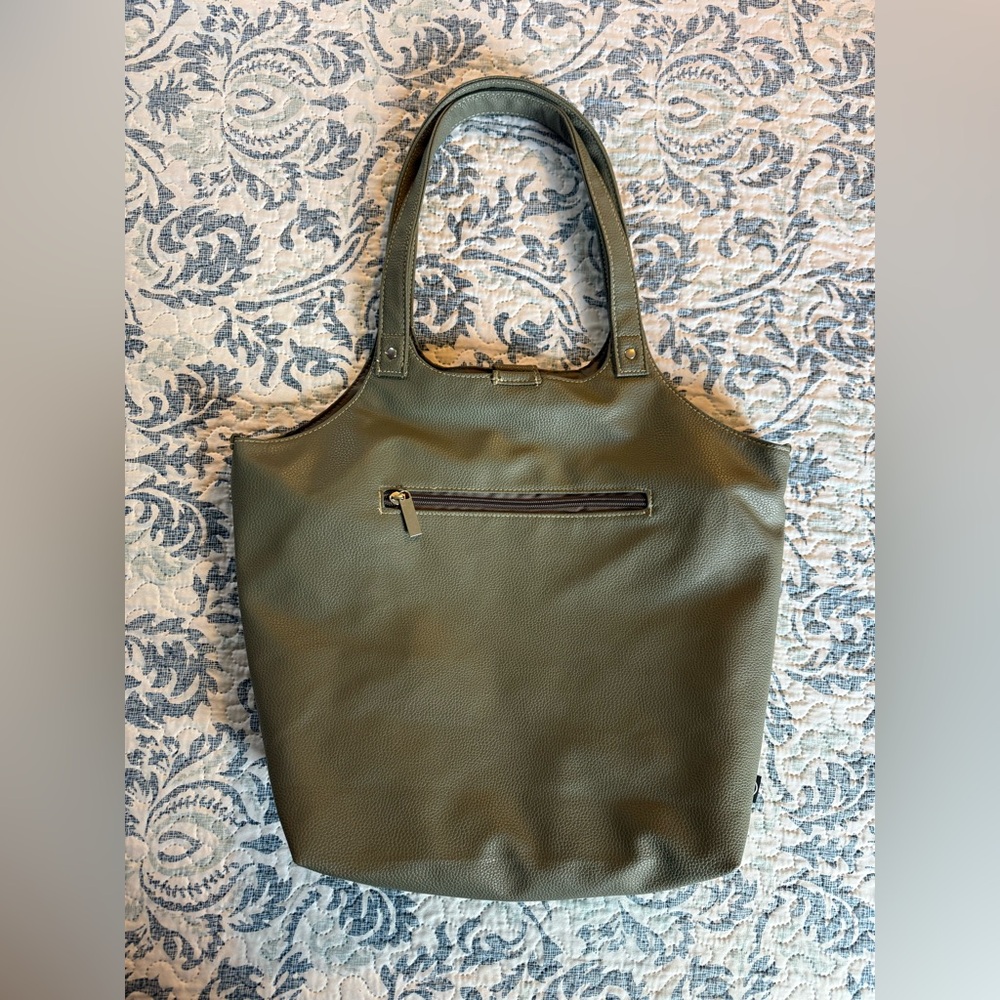 Sage Green Over the Shoulder Laptop Bag with Detachable Inner Purse